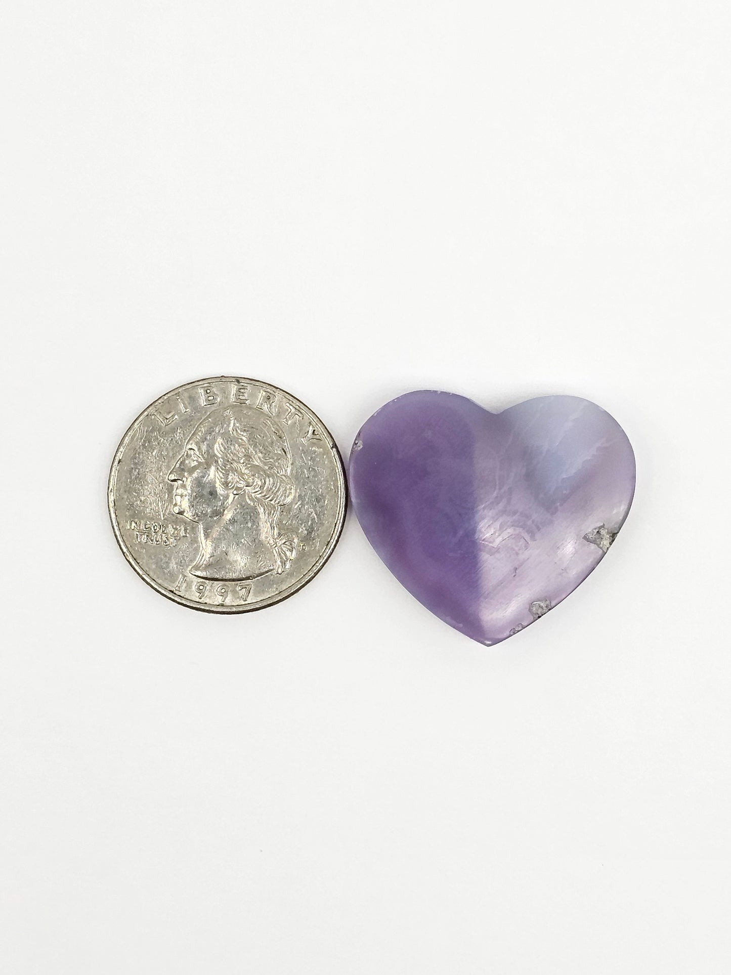 Moss agate heart cabochon