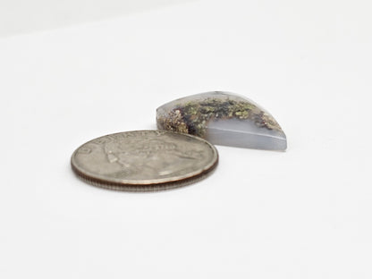Moss agate heart cabochon