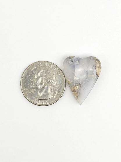 Moss agate heart cabochon