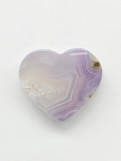 Moss agate heart cabochon