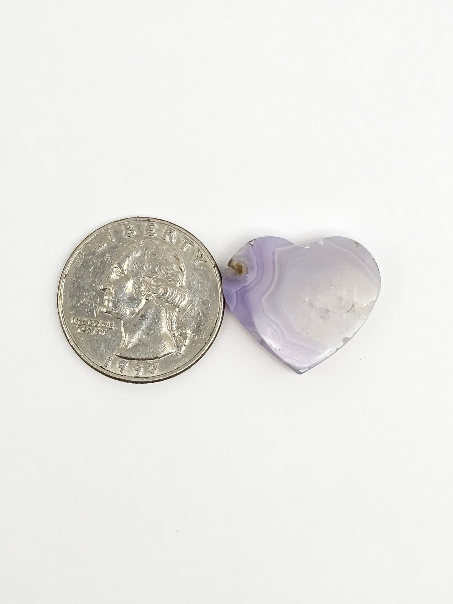 Moss agate heart cabochon