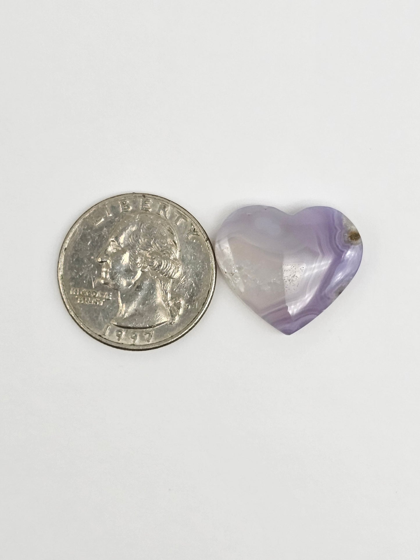 Moss agate heart cabochon