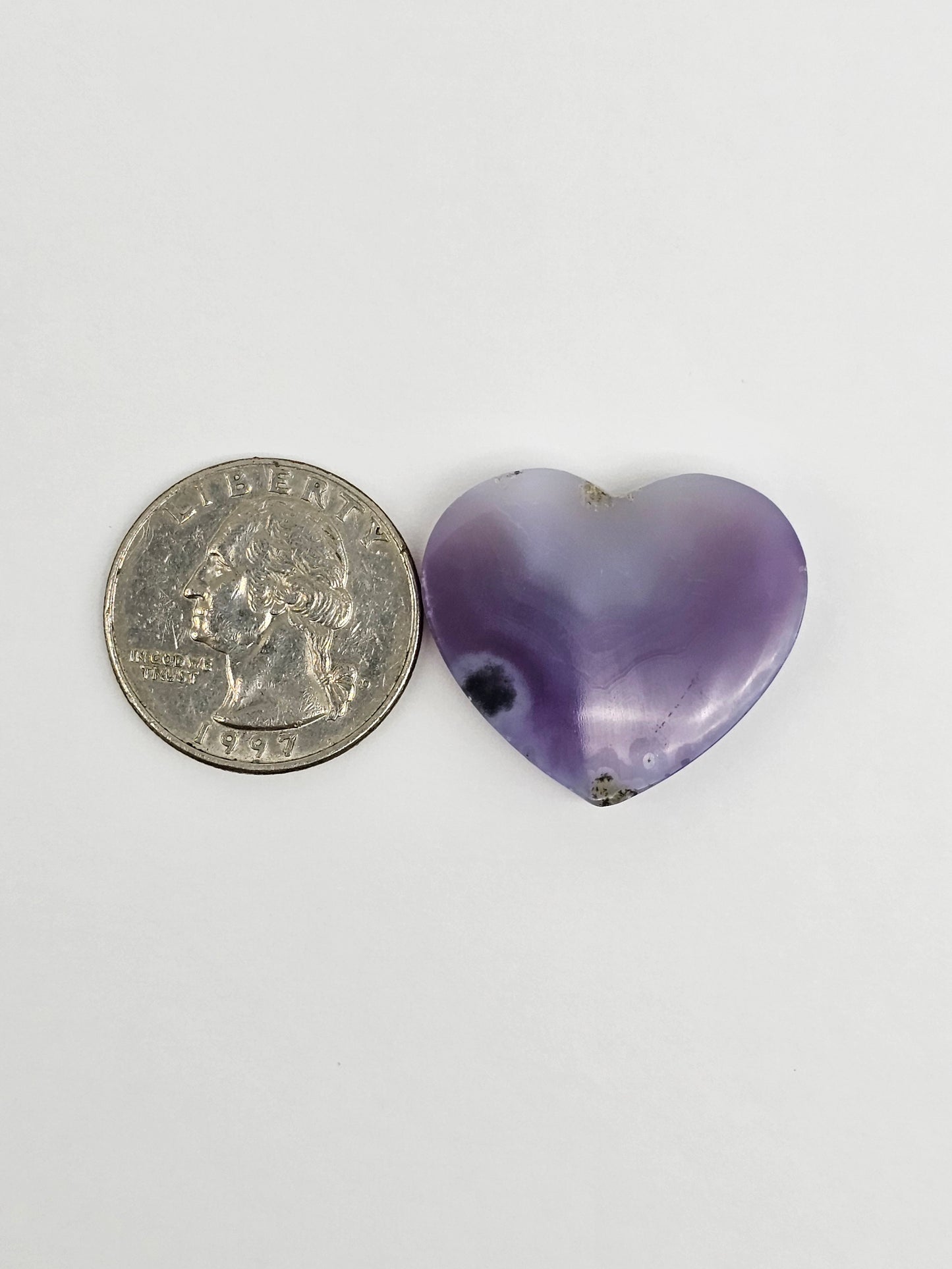 Moss agate heart cabochon