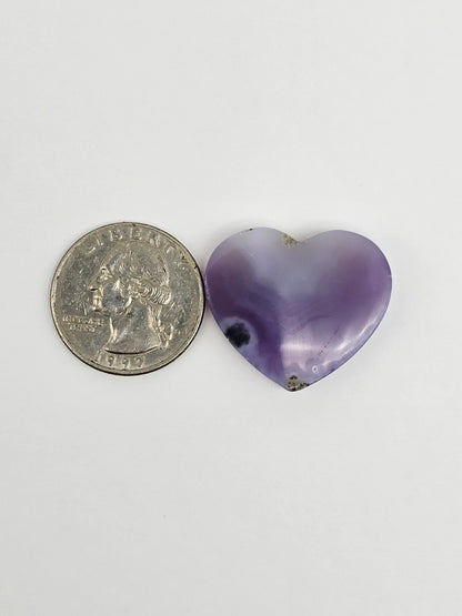 Moss agate heart cabochon