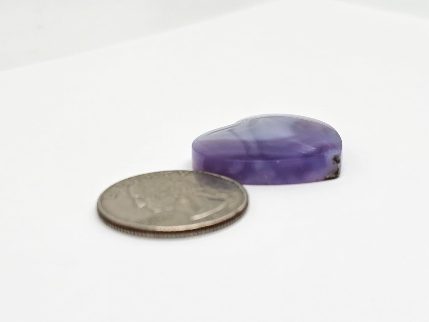 Moss agate heart cabochon