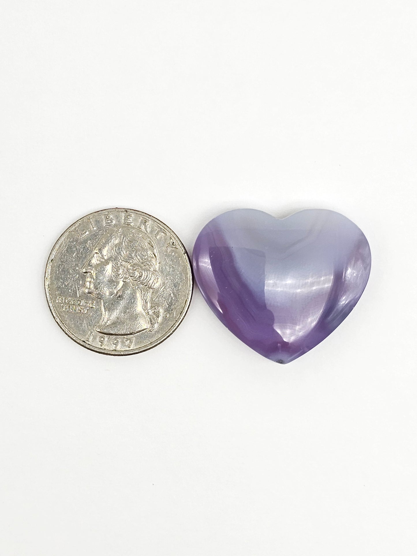 Moss agate heart cabochon