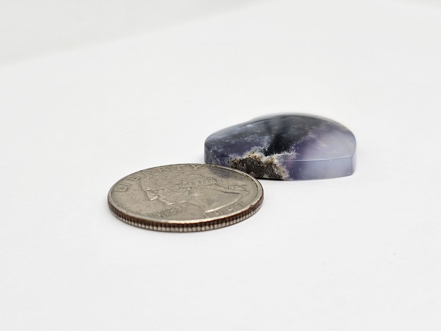 Moss agate heart cabochon