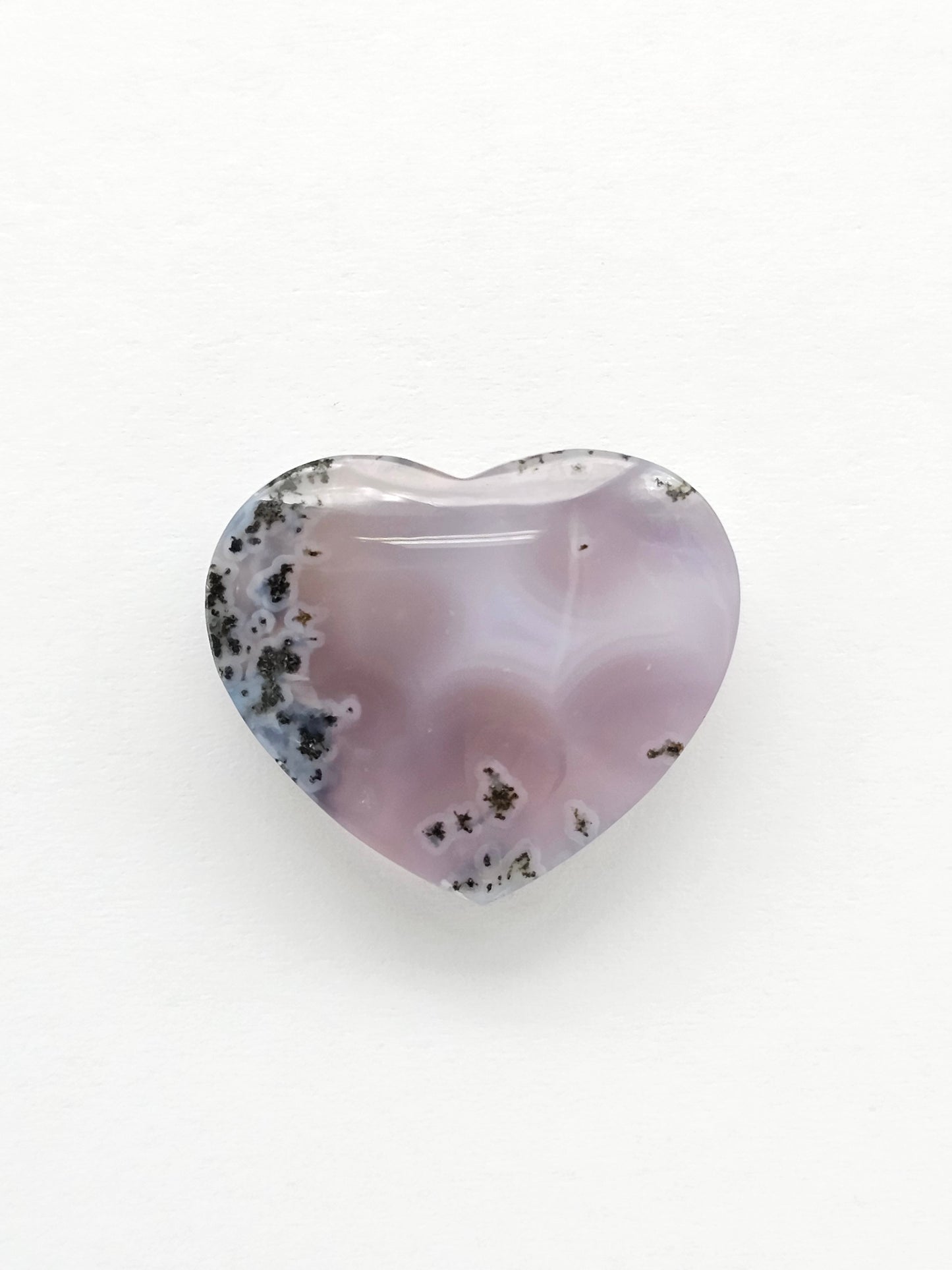 Moss agate heart cabochon