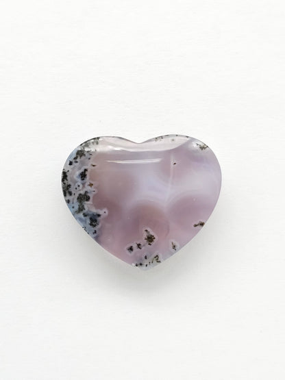 Moss agate heart cabochon