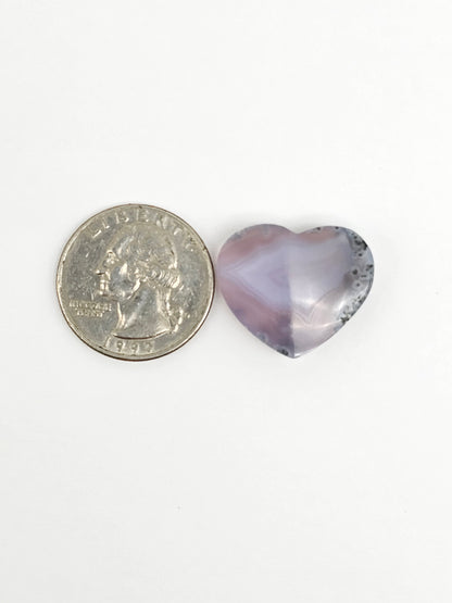 Moss agate heart cabochon