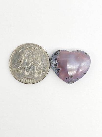 Moss agate heart cabochon