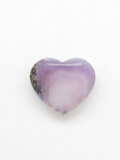 Moss agate heart cabochon