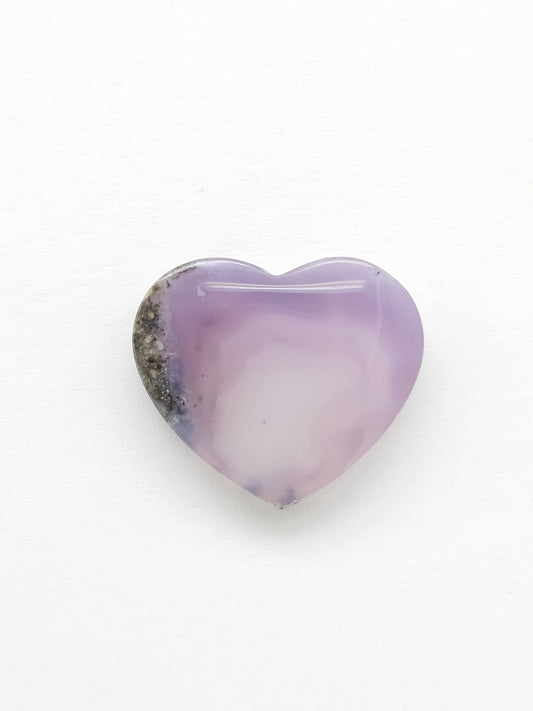 Moss agate heart cabochon