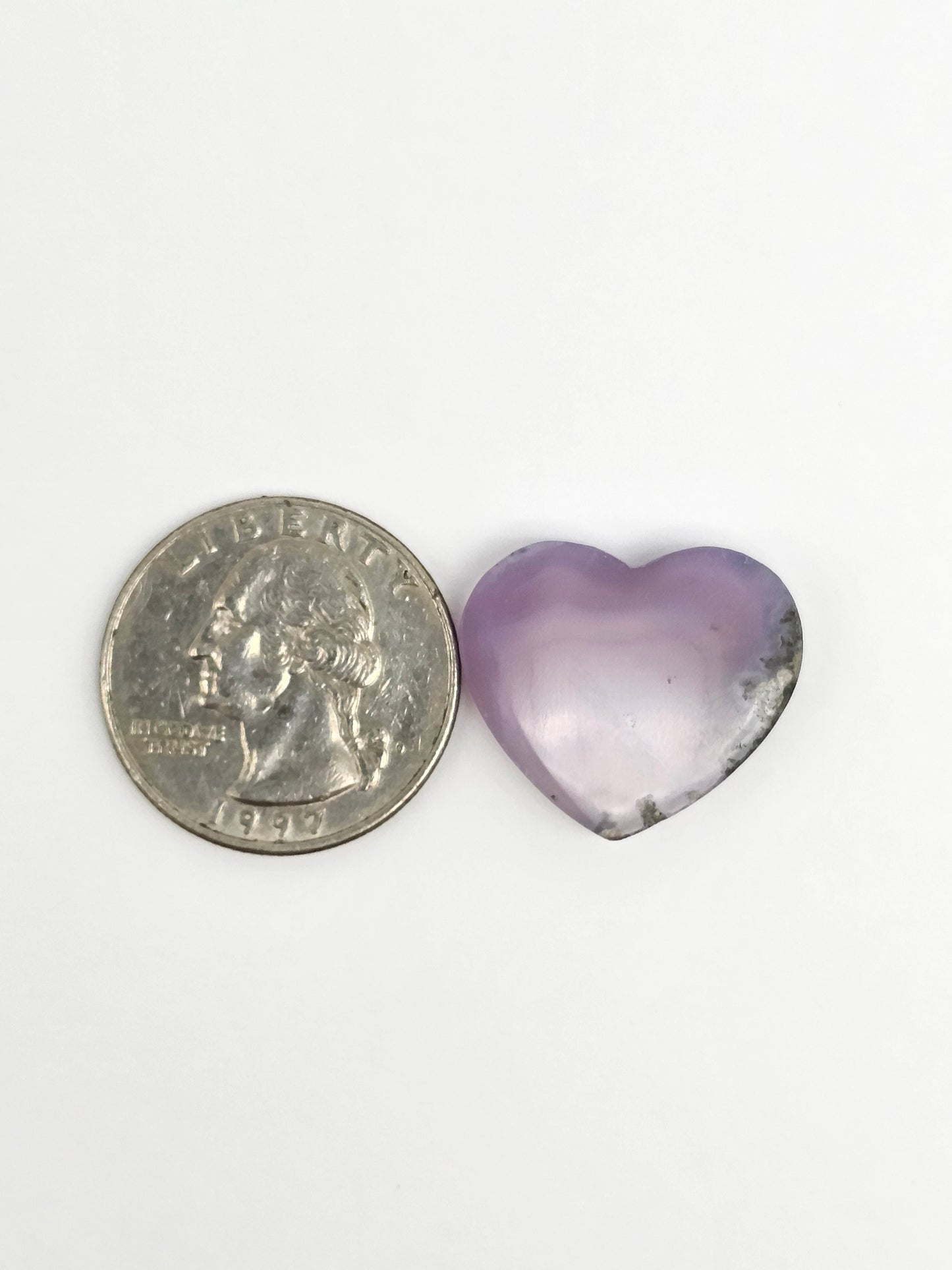Moss agate heart cabochon