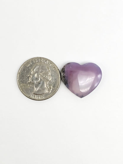 Moss agate heart cabochon