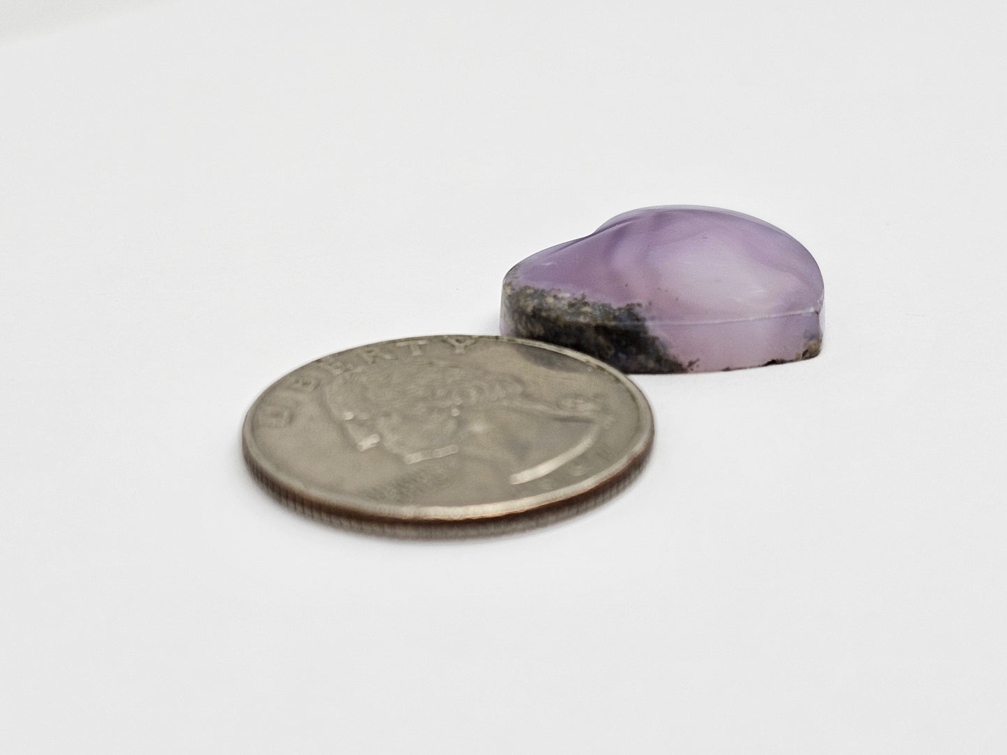 Moss agate heart cabochon