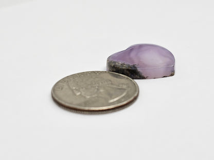 Moss agate heart cabochon