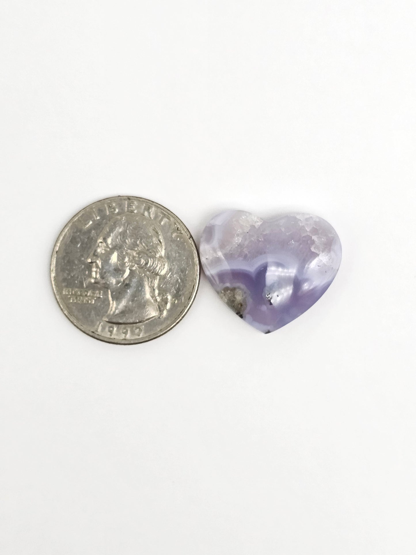 Moss agate heart cabochon