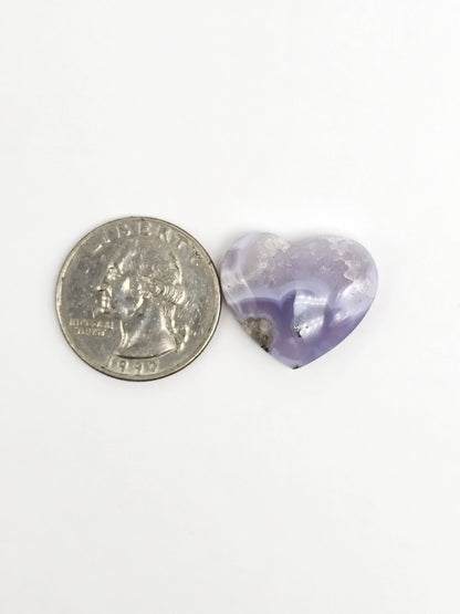 Moss agate heart cabochon
