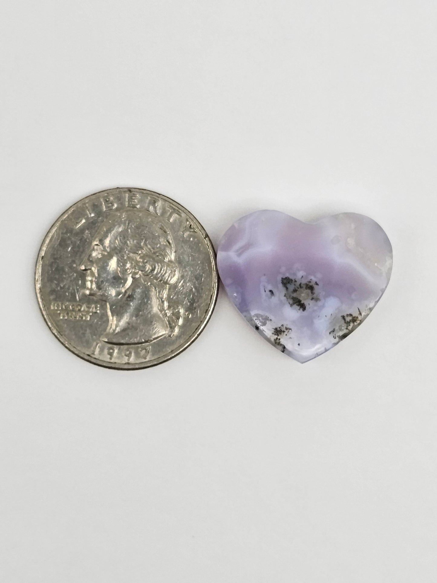 Moss agate heart cabochon