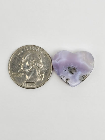 Moss agate heart cabochon
