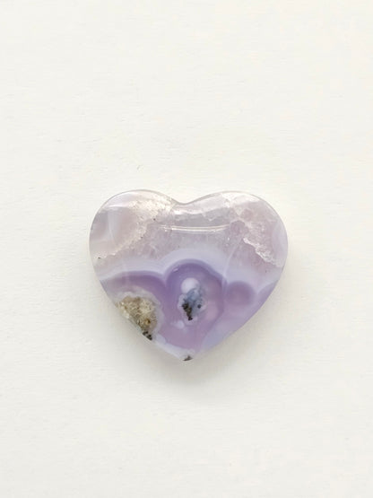 Moss agate heart cabochon