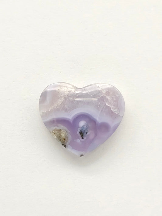 Moss agate heart cabochon