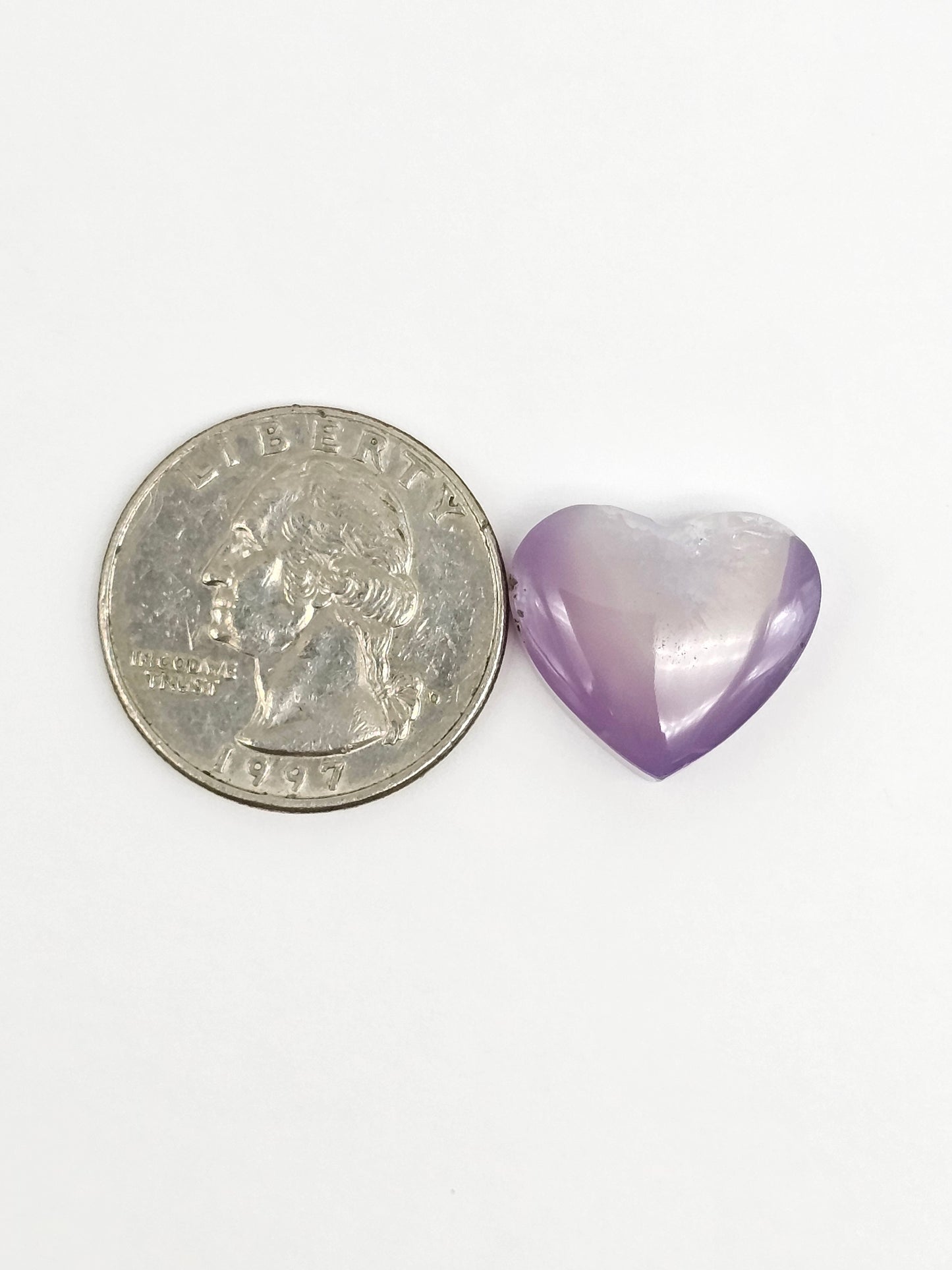 Moss agate heart cabochon