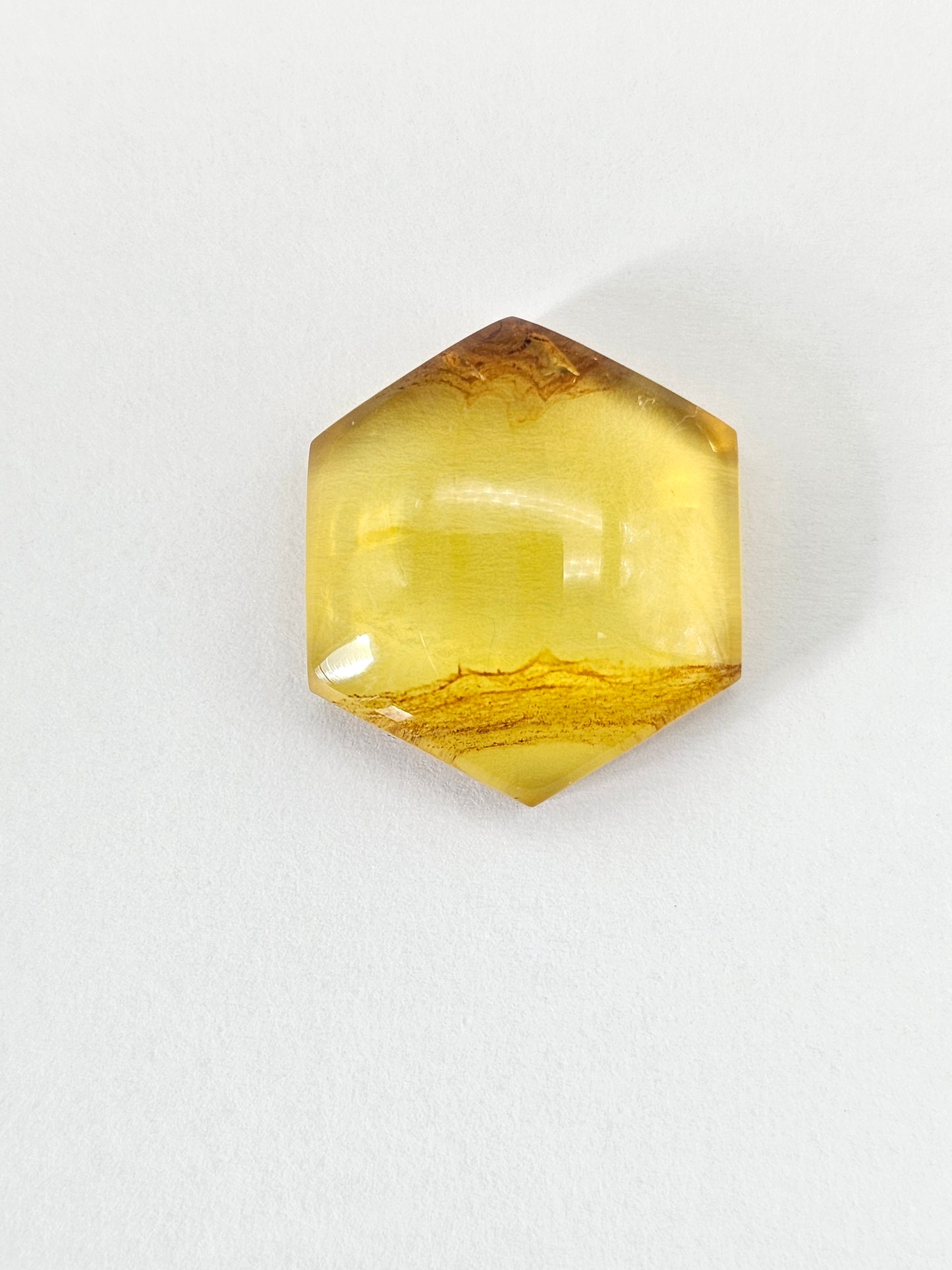 Amber Hexagon Cabochon