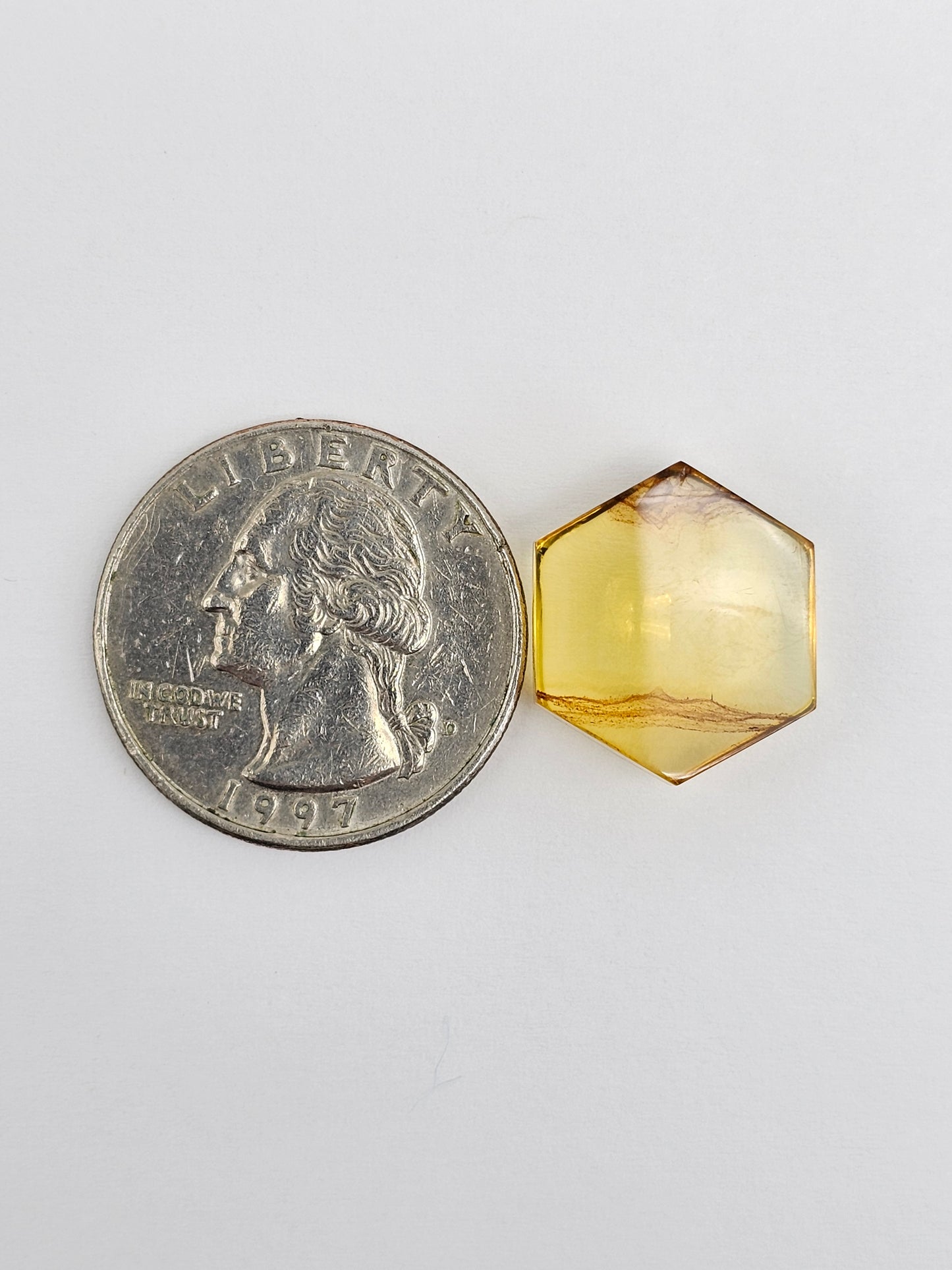 Amber Hexagon Cabochon