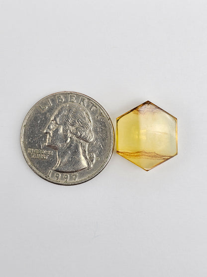 Amber Hexagon Cabochon