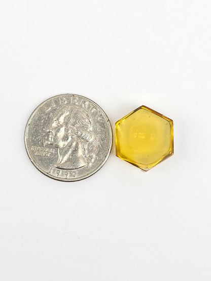 Amber Hexagon Cabochon