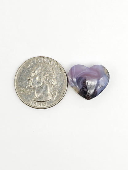 Moss agate heart cabochon