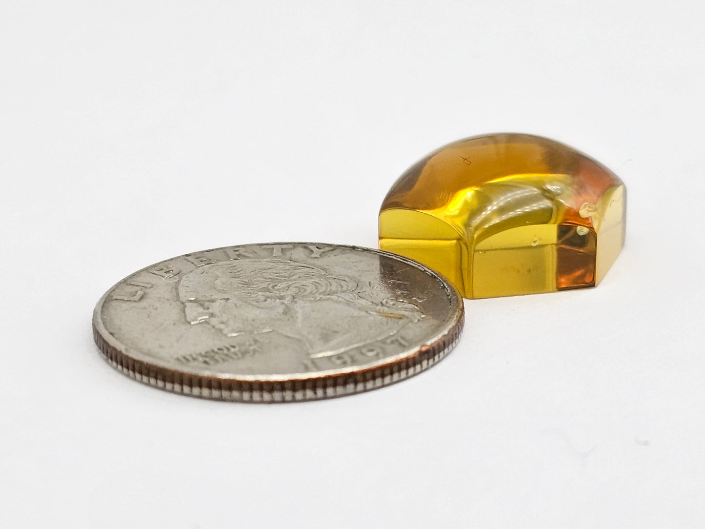 Amber Hexagon Cabochon