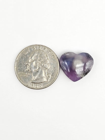 Moss agate heart cabochon