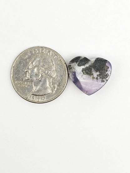 Moss agate heart cabochon