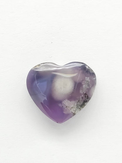 Moss agate heart cabochon