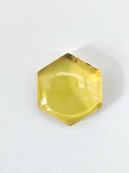 Amber Hexagon Cabochon