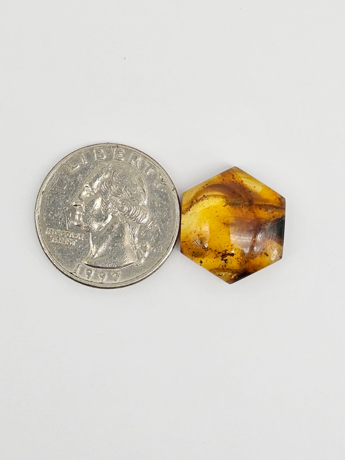 Amber Hexagon Cabochon