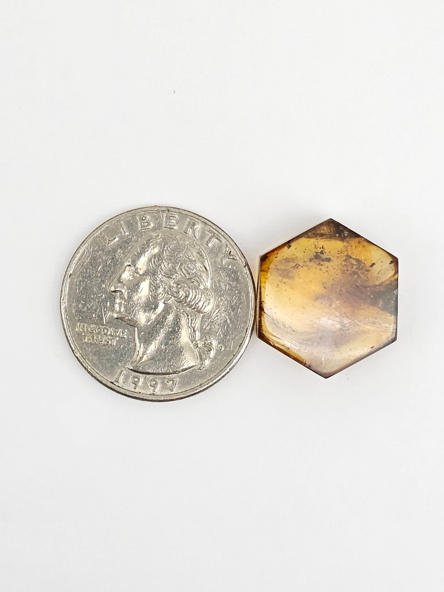 Amber Hexagon Cabochon