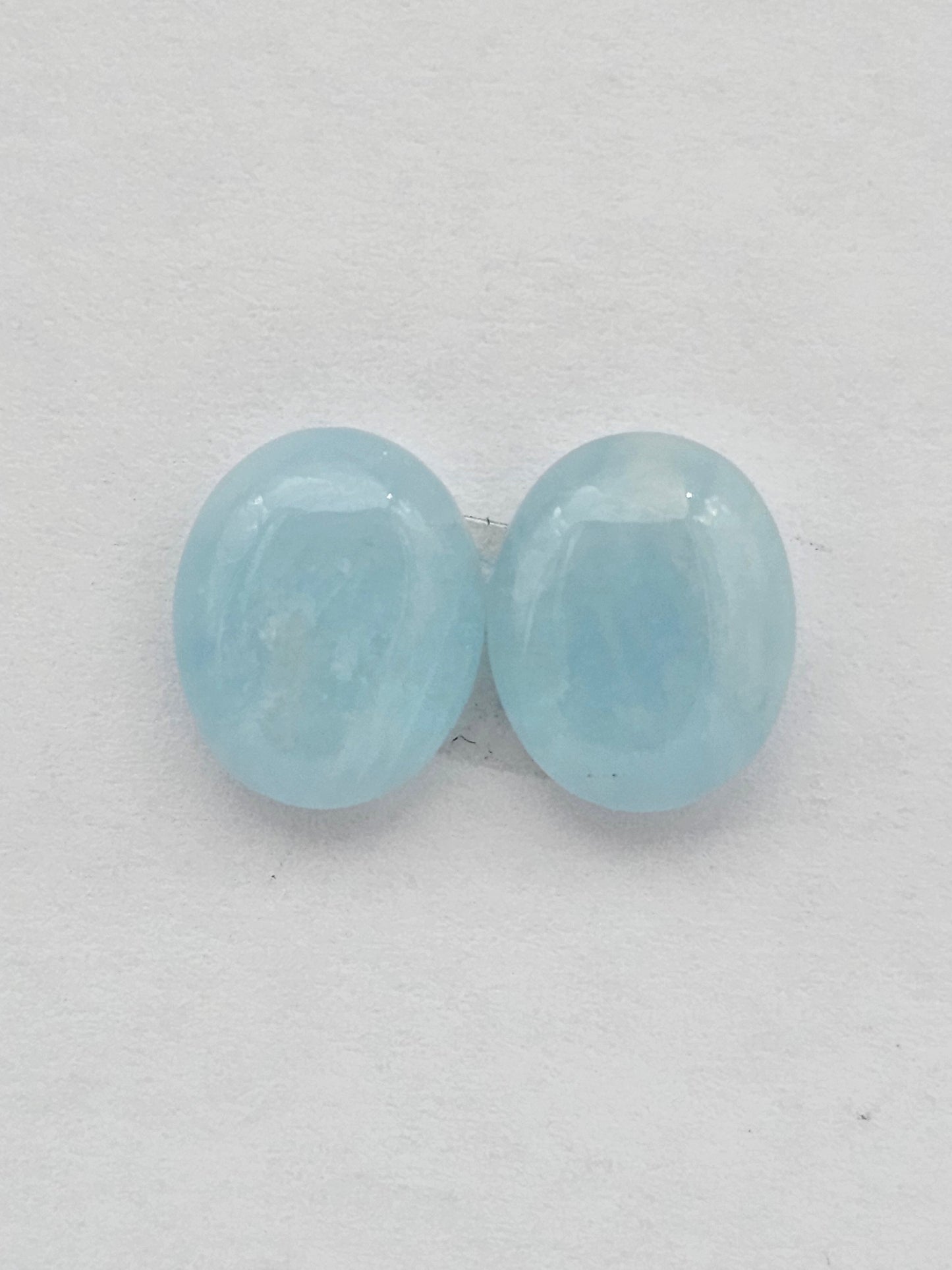 Aquamarine Silica Cabochon pair
