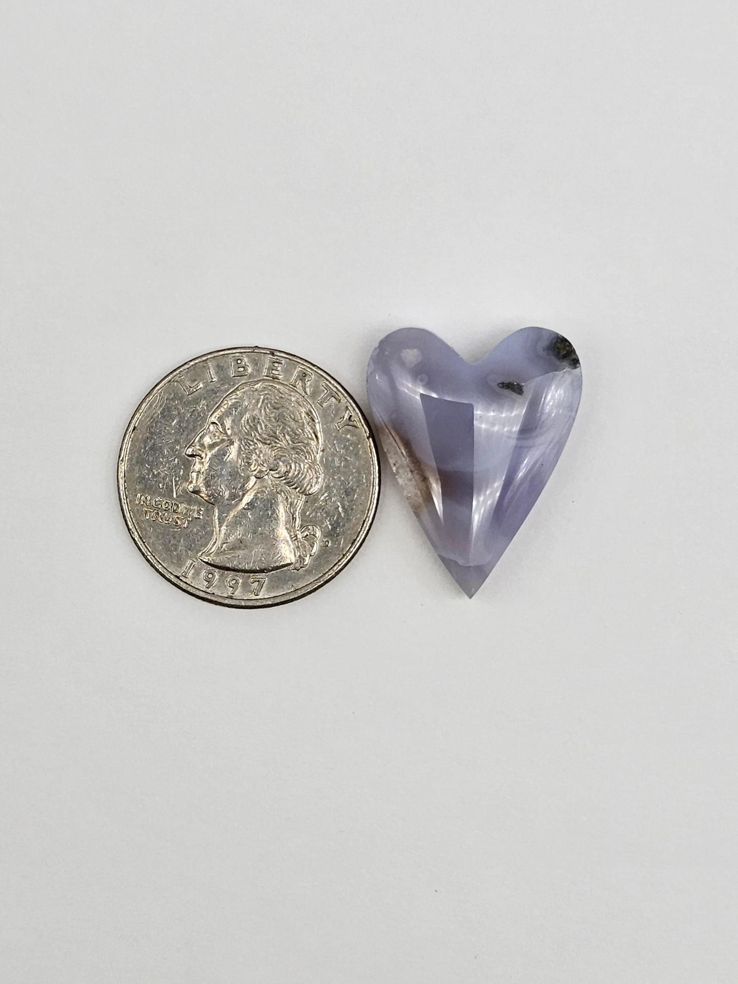 Moss agate heart cabochon