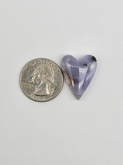 Moss agate heart cabochon