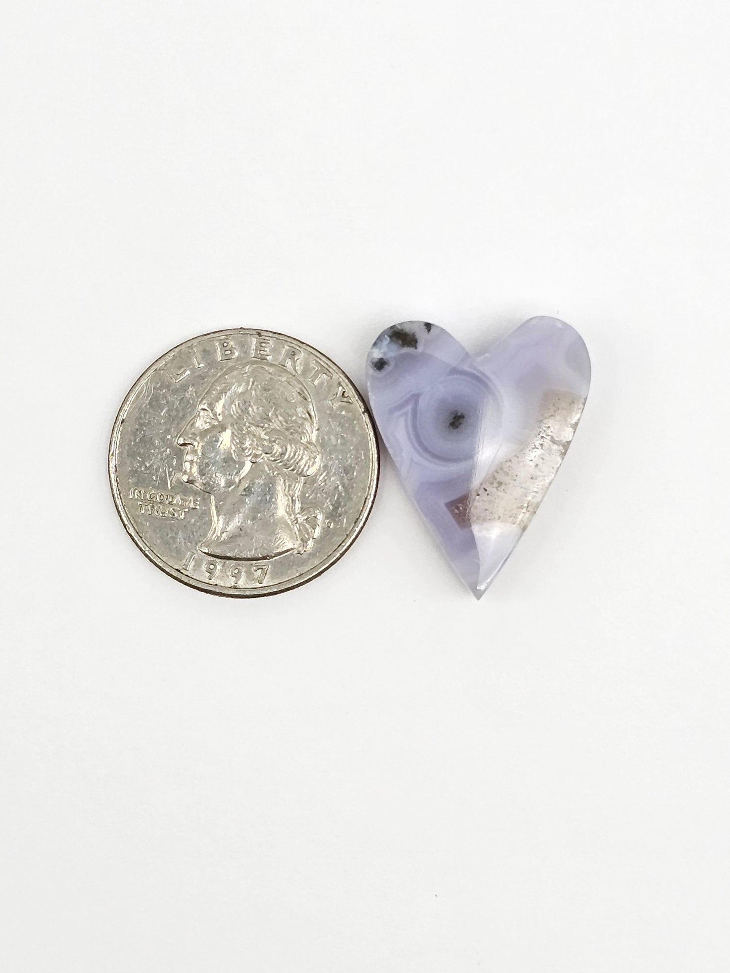 Moss agate heart cabochon