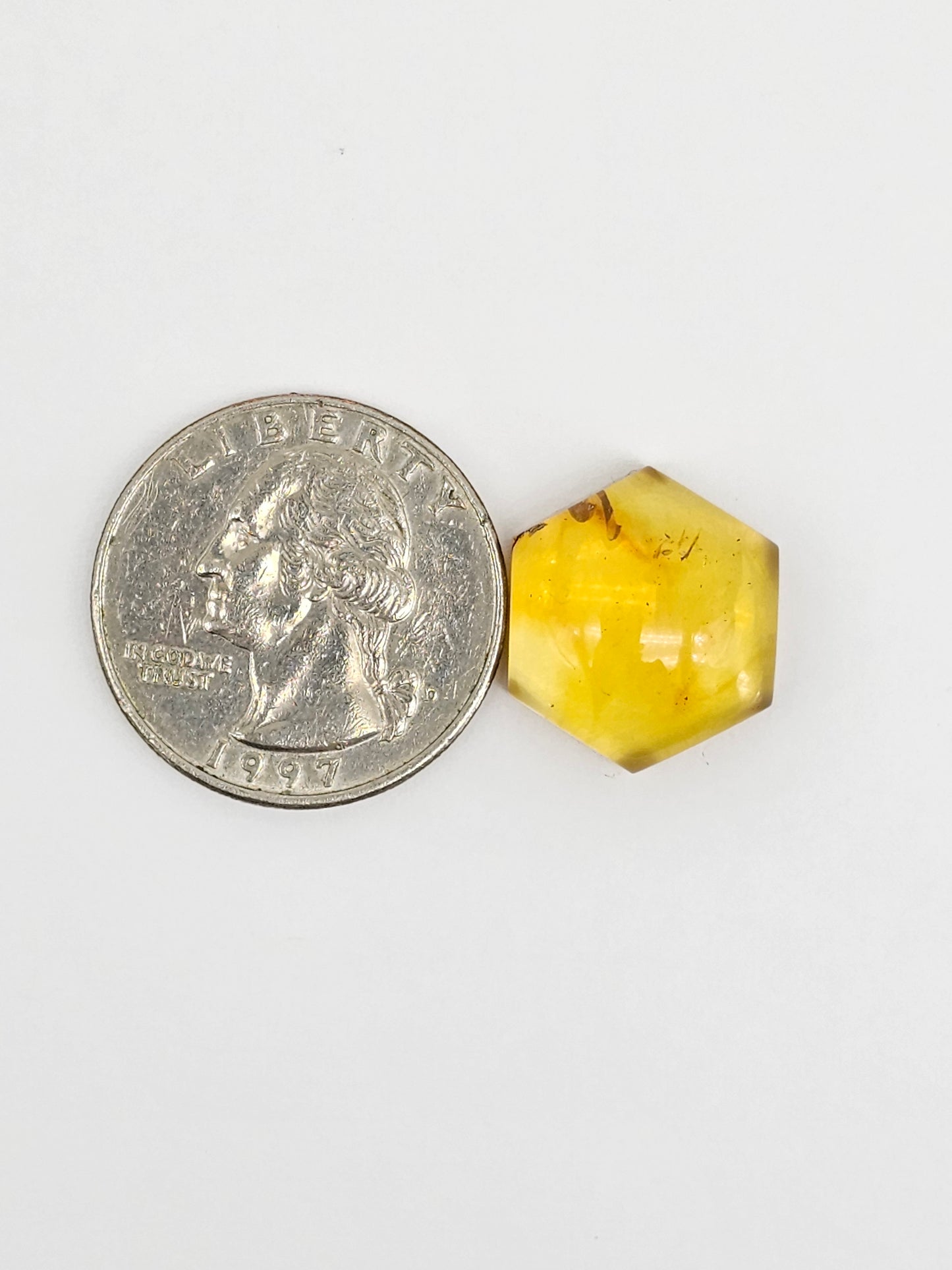 Amber Hexagon Cabochon