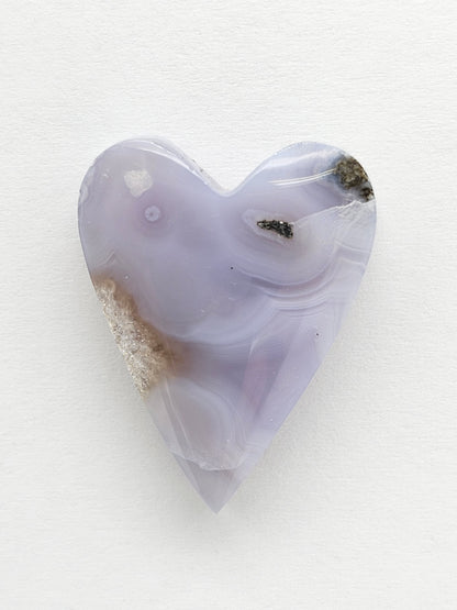 Moss agate heart cabochon
