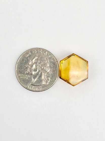 Amber Hexagon Cabochon