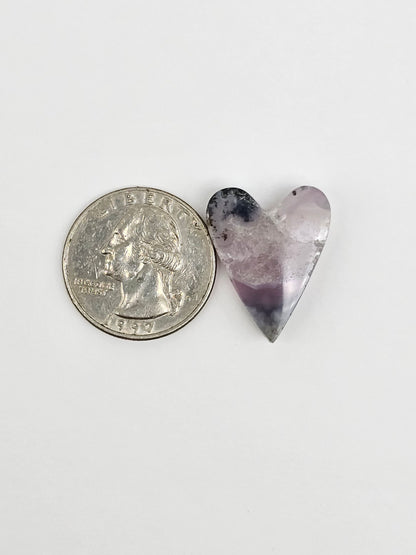 Moss agate heart cabochon