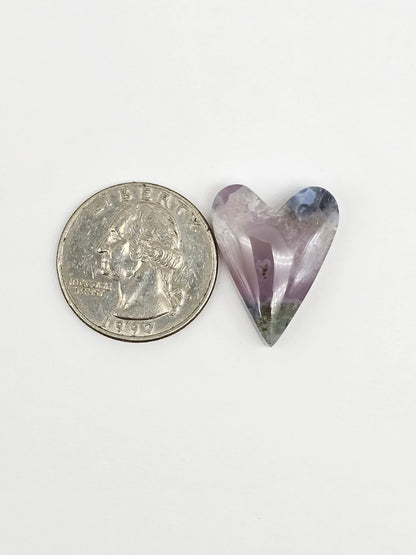 Moss agate heart cabochon