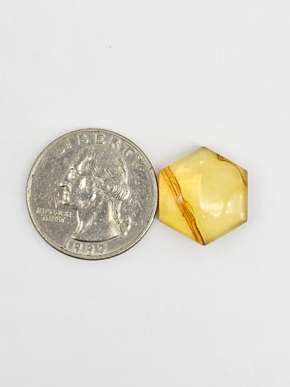 Amber Hexagon Cabochon